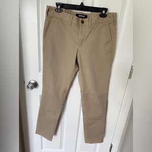 Express Tan Chinos Classic Flat Front Design